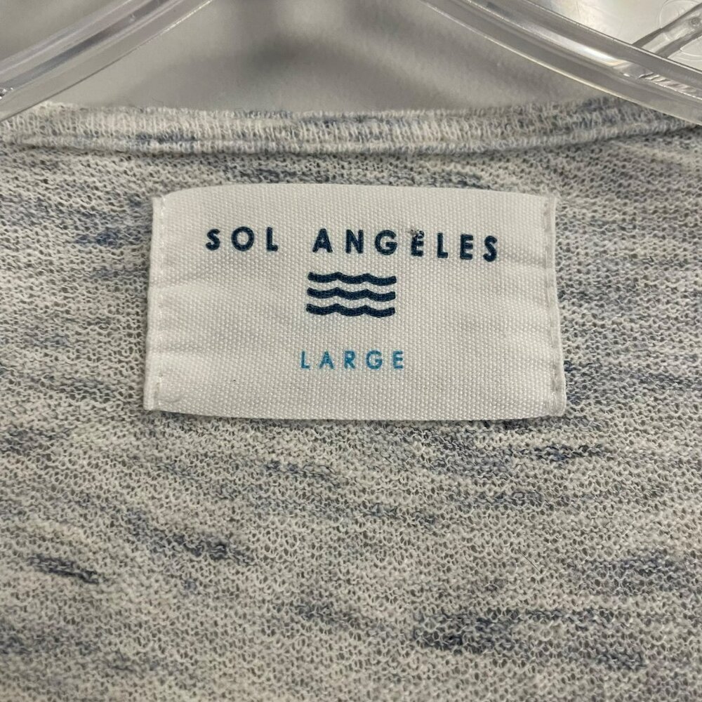 Sol Angeles Womens Long Sleeve Maxi Dress Heather Blue/White Size Large - Picture 8 of 9